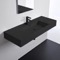 Black Ceramic Wall Mounted or Vessel Sink With Counter Space