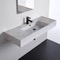 Marble Design Ceramic Wall Mounted or Vessel Sink With Counter Space
