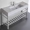 Modern Console Sink Vanity, Marble Style Sink, 48