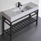 Modern Console Sink Vanity, Marble Style Sink, 48