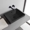 Rectangular Black Ceramic Drop In Sink