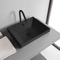 Rectangular Matte Black Ceramic Drop In Sink