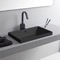 Rectangular Matte Black Ceramic Drop In Sink