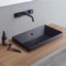 Rectangular Matte Black Ceramic Drop In Sink