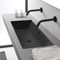 Rectangular Matte Black Ceramic Trough Undermount Sink