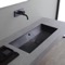 Rectangular Matte Black Ceramic Trough Undermount Sink