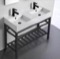 Double Modern Console Sink Vanity, 40