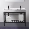 Double Modern Console Sink Vanity, 40