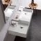 Double Rectangular Ceramic Wall Mounted or Vessel Sink With Counter Space