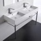 Double Ceramic Console Sink With Polished Chrome Stand, 48