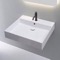 Rectangular White Ceramic Wall Mounted or Vessel Sink