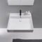 Rectangular White Ceramic Wall Mounted or Vessel Sink