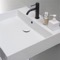 Rectangular White Ceramic Wall Mounted or Vessel Sink