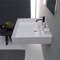 Rectangular White Ceramic Wall Mounted or Vessel Sink