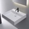 Rectangular White Ceramic Wall Mounted or Vessel Sink