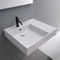 Rectangular Ceramic Wall Mounted or Vessel Sink With Counter Space