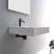 Rectangular Ceramic Wall Mounted or Vessel Sink With Counter Space