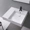 Rectangular Ceramic Wall Mounted or Vessel Sink With Counter Space