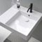 Rectangular Ceramic Wall Mounted or Vessel Sink With Counter Space