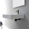 Rectangular Ceramic Wall Mounted or Vessel Sink With Counter Space