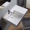 Rectangular Ceramic Wall Mounted or Vessel Sink With Counter Space