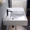 Rectangular Ceramic Wall Mounted or Vessel Sink With Counter Space