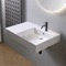 Rectangular Ceramic Wall Mounted or Vessel Sink With Counter Space