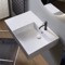 Rectangular Ceramic Wall Mounted or Vessel Sink With Counter Space