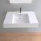 Rectangular Ceramic Wall Mounted or Vessel Sink With Counter Space