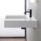 Rectangular Ceramic Wall Mounted or Vessel Sink With Counter Space