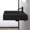 Matte Black Ceramic Wall Mounted or Vessel Sink With Counter Space