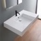 Rectangular Ceramic Wall Mounted or Vessel Sink With Counter Space