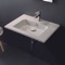 Sleek Rectangular Ceramic Wall Mounted Sink
