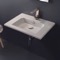 Sleek Rectangular Ceramic Wall Mounted Sink