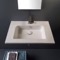 Sleek Rectangular Ceramic Wall Mounted Sink