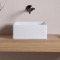 Vessel Bathroom Sink, Square, White Ceramic