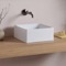 Vessel Bathroom Sink, Square, White Ceramic