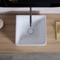 Vessel Bathroom Sink, Square, White Ceramic