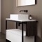 Vessel Bathroom Sink, Square, White Ceramic