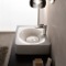 Rectangular White Ceramic Wall Mounted or Vessel Sink