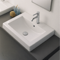 Square White Ceramic Drop In Sink