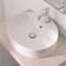 Oval-Shaped White Ceramic Vessel Sink