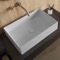 Rectangular White Ceramic Vessel Sink