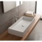 Rectangular White Ceramic Vessel Sink