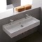 Trough Ceramic Wall Mounted or Vessel Sink