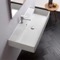 Rectangular White Ceramic Wall Mounted or Vessel Sink