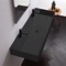 Black Ceramic Trough Wall Mounted or Vessel Sink