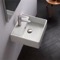 Square White Ceramic Wall Mounted or Vessel Sink