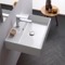 Wall Mounted Bathroom Sink, Rectangular, White Ceramic
