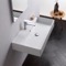 Rectangular White Ceramic Wall Mounted or Vessel Sink